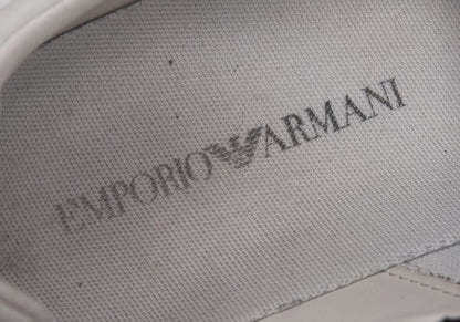 EMPORIO ARMANI Signature Print Black White Sneakers Size 42 (27cm)