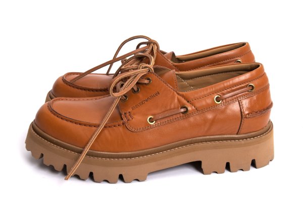 EMPORIO ARMANI Command Sole Slip-Ons Brown Size 7 (26cm)