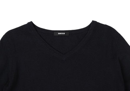 ZUCCA Cashmere Blend V-Neck Sweater Navy Size M