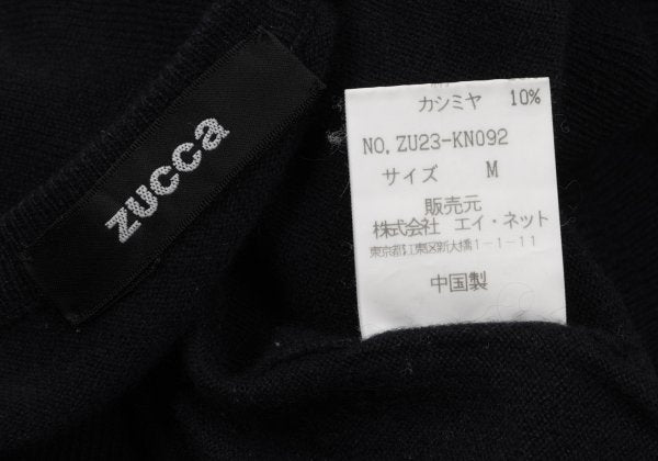 ZUCCA Cashmere Blend V-Neck Sweater Navy Size M