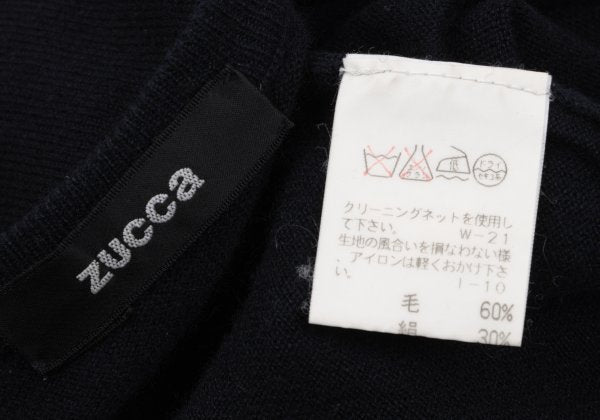 ZUCCA Cashmere Blend V-Neck Sweater Navy Size M