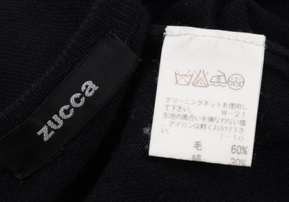 ZUCCA Cashmere Blend V-Neck Sweater Navy Size M