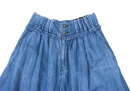 ZUCCA Waist Panel Wide Leg Denim Jeans Blue Size S