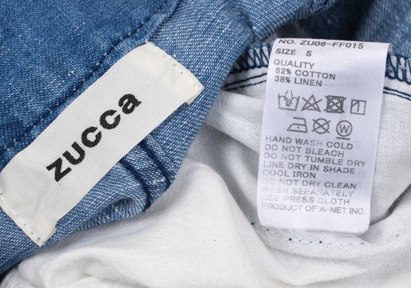 ZUCCA Waist Panel Wide Leg Denim Jeans Blue Size S