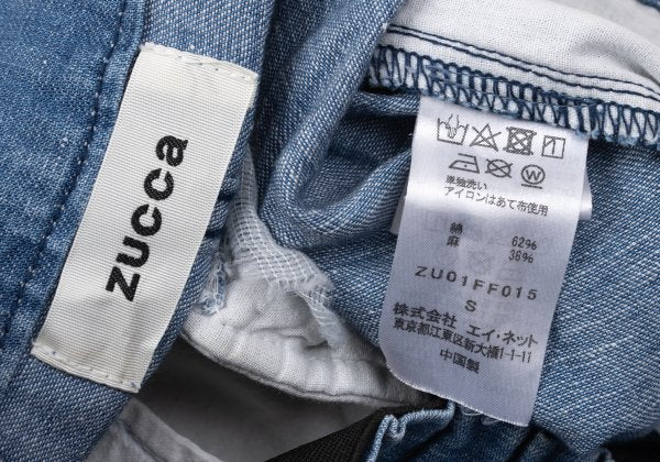 ZUCCA Waist Panel Wide Leg Denim Jeans Blue Size S