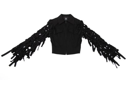 B Yohji Yamamoto 20SS Braided Sleeve Jacket Black Size 1