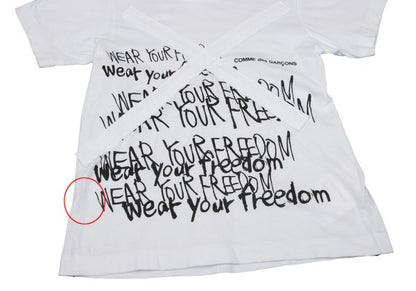 COMME des GARCONS Cross Patch T-Shirt White/Black Size S