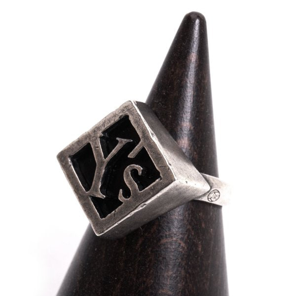 Y's Silver 925 Logo Square Ring Size JP 11