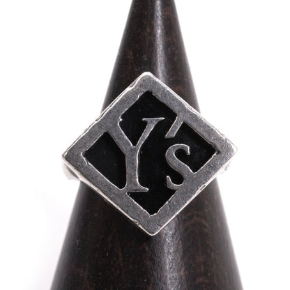 Y's Silver 925 Logo Square Ring Size JP 11