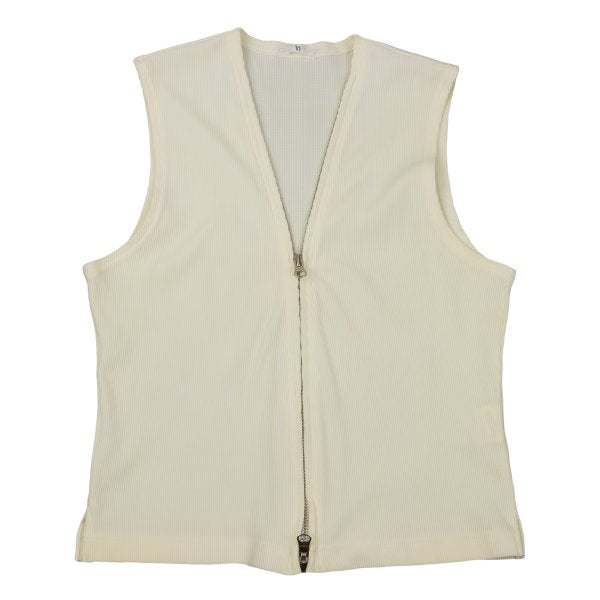 Y's Nylon Stretch Double Zip Vest Cream Size M