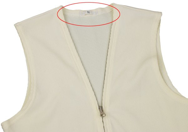 Y's Nylon Stretch Double Zip Vest Cream Size M