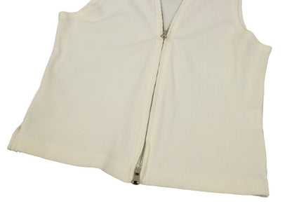 Y's Nylon Stretch Double Zip Vest Cream Size M