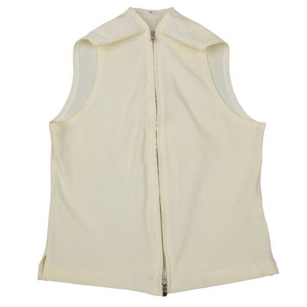 Y's Nylon Stretch Double Zip Vest Cream Size M