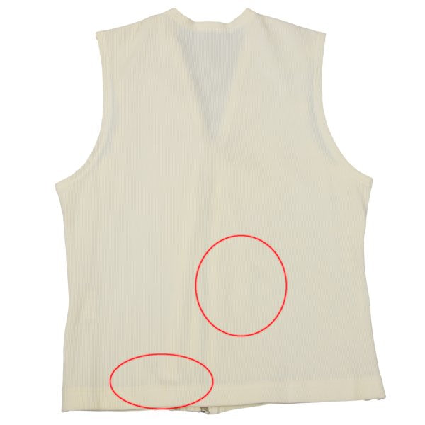 Y's Nylon Stretch Double Zip Vest Cream Size M