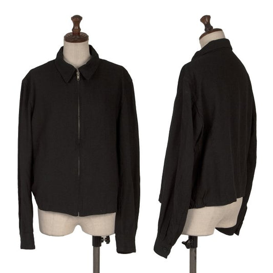 Y's Silk Nep Zip-Up Jacket Black Size M