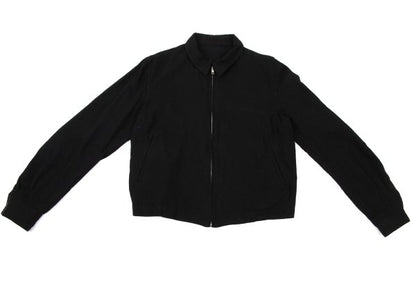 Y's Silk Nep Zip-Up Jacket Black Size M
