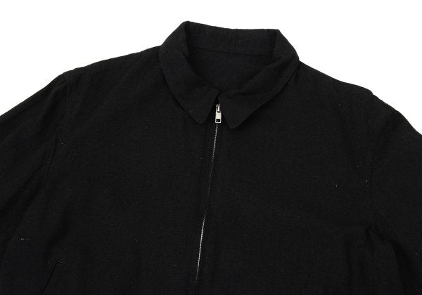 Y's Silk Nep Zip-Up Jacket Black Size M