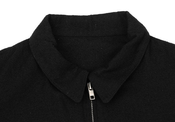Y's Silk Nep Zip-Up Jacket Black Size M