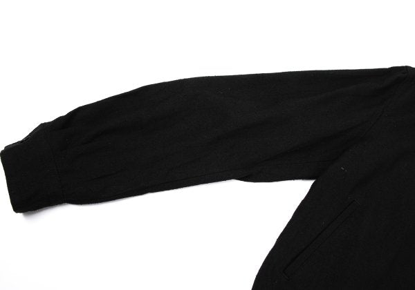Y's Silk Nep Zip-Up Jacket Black Size M