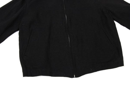 Y's Silk Nep Zip-Up Jacket Black Size M