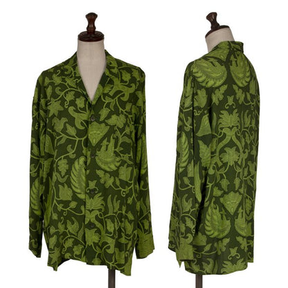 Yohji Yamamoto FEMME Rayon Botanical Shirt Green Size M