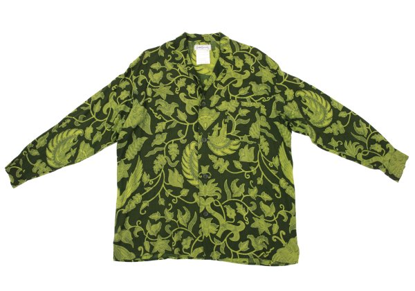 Yohji Yamamoto FEMME Rayon Botanical Shirt Green Size M