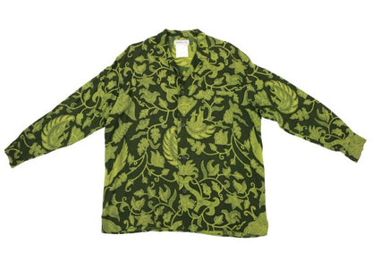 Yohji Yamamoto FEMME Rayon Botanical Shirt Green Size M