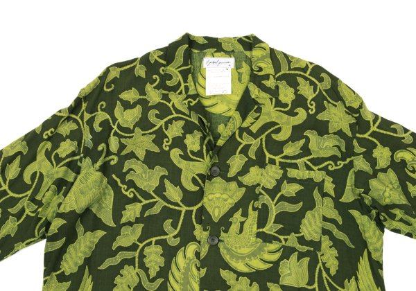 Yohji Yamamoto FEMME Rayon Botanical Shirt Green Size M