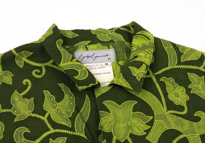 Yohji Yamamoto FEMME Rayon Botanical Shirt Green Size M