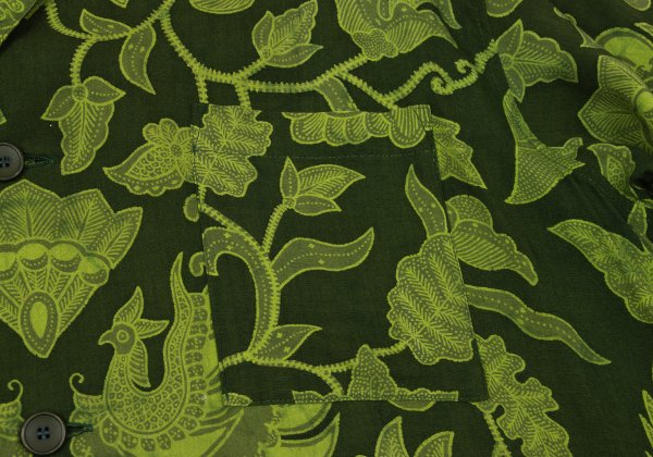 Yohji Yamamoto FEMME Rayon Botanical Shirt Green Size M