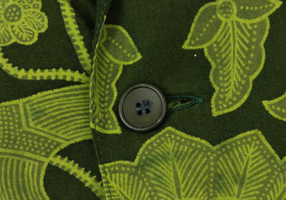 Yohji Yamamoto FEMME Rayon Botanical Shirt Green Size M