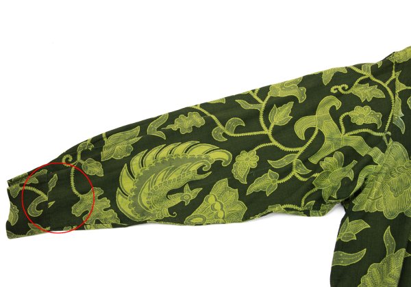 Yohji Yamamoto FEMME Rayon Botanical Shirt Green Size M