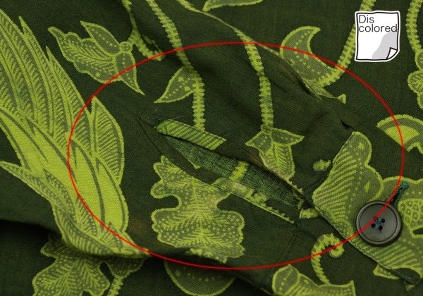 Yohji Yamamoto FEMME Rayon Botanical Shirt Green Size M