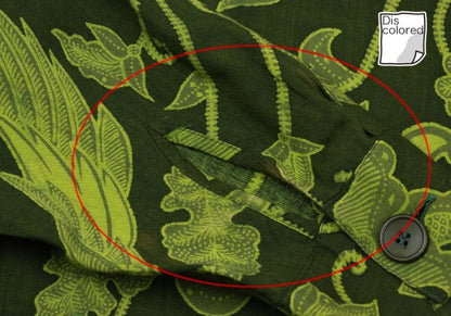 Yohji Yamamoto FEMME Rayon Botanical Shirt Green Size M