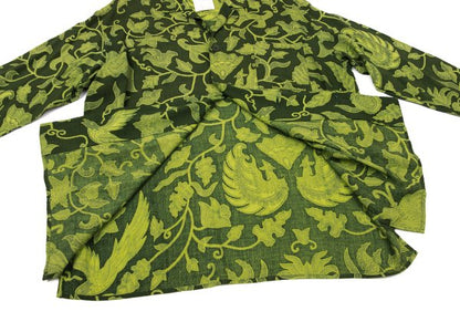 Yohji Yamamoto FEMME Rayon Botanical Shirt Green Size M