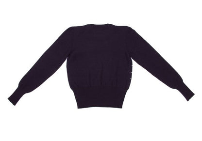 SONIA RYKIEL Wool Blend Embellished Sweater Purple Size 36