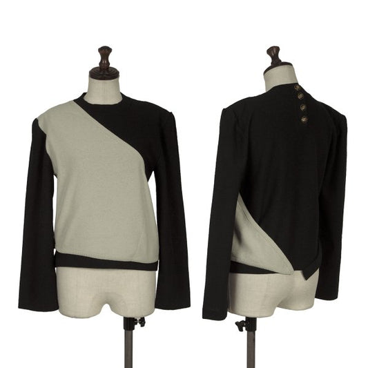 SONIA RYKIEL Angora Blend Half Layered Sweater Black Size 42