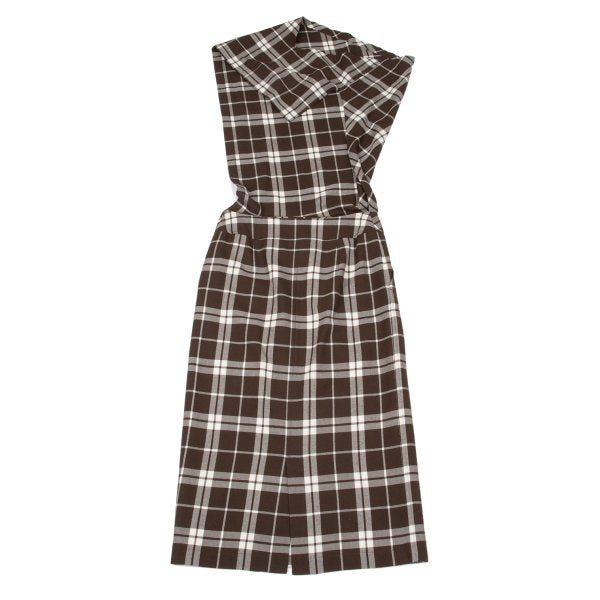 COMME des GARCONS tricot Wool Check Dress Brown Size M