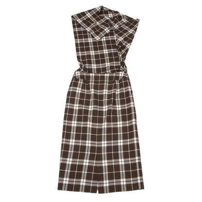 COMME des GARCONS tricot Wool Check Dress Brown Size M