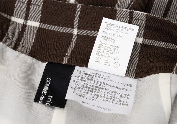 COMME des GARCONS tricot Wool Check Dress Brown Size M