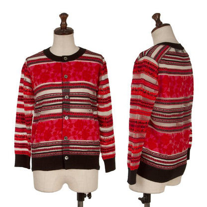 tricot COMME des GARCONS Rose Border Cardigan Red Size M