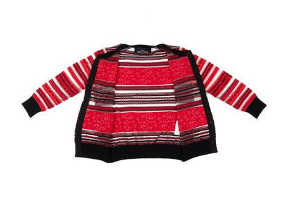 tricot COMME des GARCONS Rose Border Cardigan Red Size M