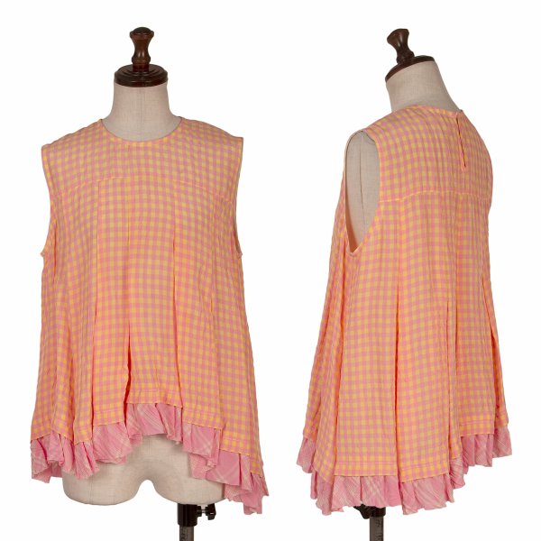 tricot COMME des GARCONS Gingham Check Blouse Pink Size S