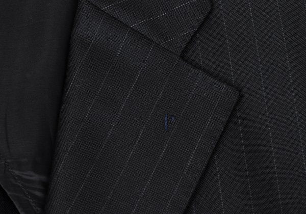 Papas Wool Silk Pinstripe Tailored Blazer Black Size 48M