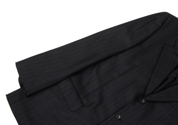 Papas Wool Silk Pinstripe Tailored Blazer Black Size 48M