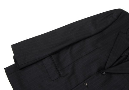 Papas Wool Silk Pinstripe Tailored Blazer Black Size 48M