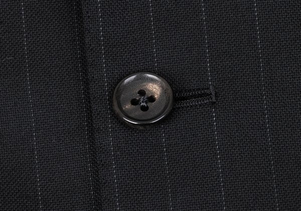 Papas Wool Silk Pinstripe Tailored Blazer Black Size 48M