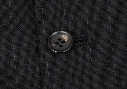 Papas Wool Silk Pinstripe Tailored Blazer Black Size 48M