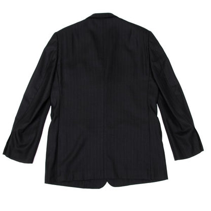 Papas Wool Silk Pinstripe Tailored Blazer Black Size 48M