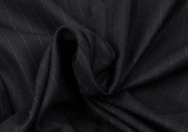 Papas Wool Silk Pinstripe Tailored Blazer Black Size 48M